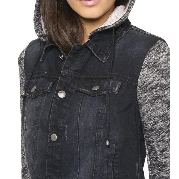 FREE PEOPLE KNIT DENIM JACKET - Picture 2 of 2